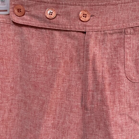 CJ BANKS Women's Plus 16W 16 Pink Linen Lightweight Elastic Waist Capri Pants - Picture 5 of 5